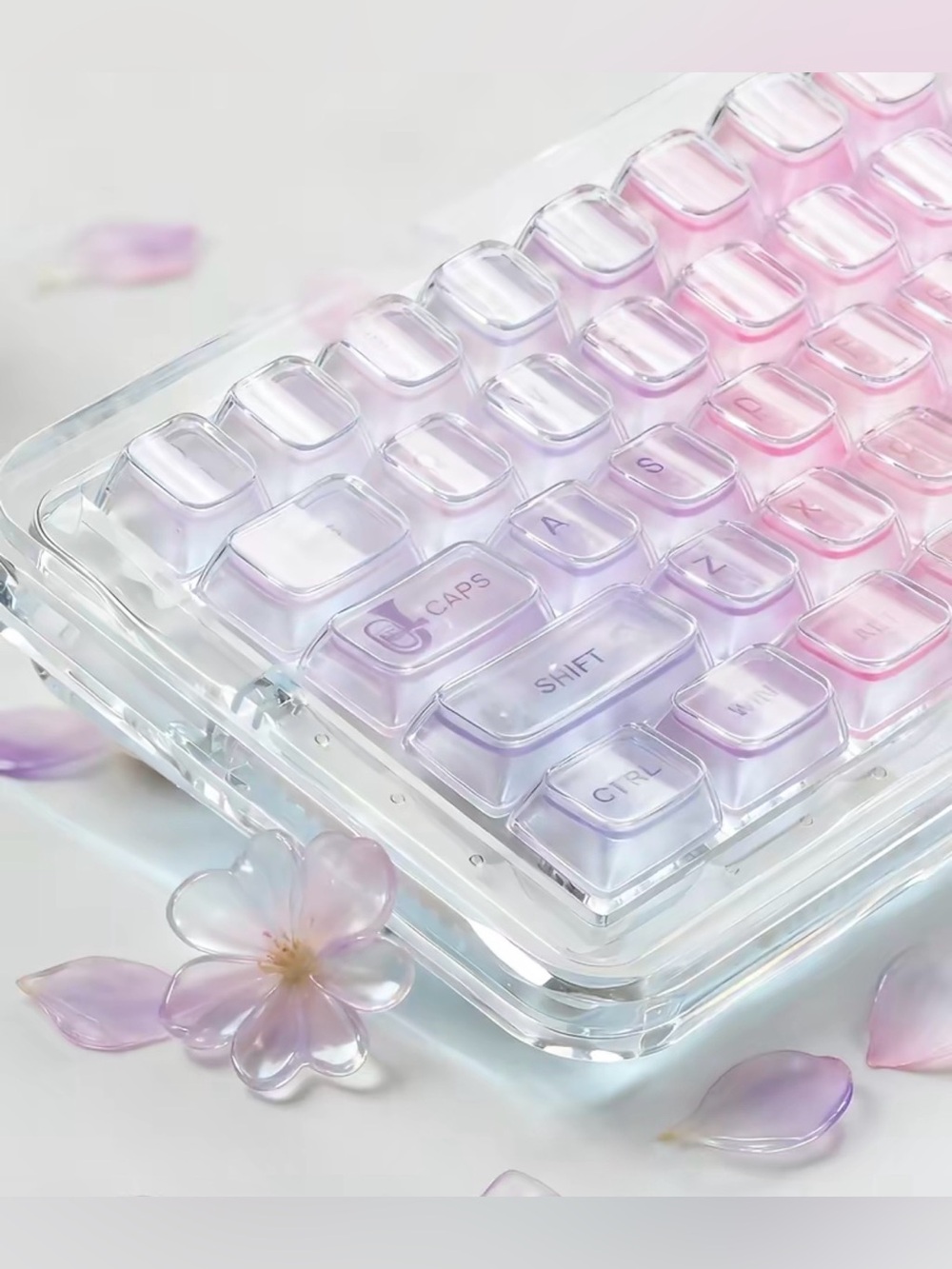 Clear Pink/Purple Gradient Keycaps - Picture 3 of 3